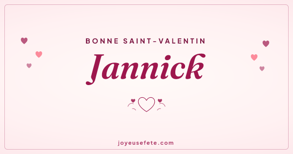 Image « Bonne Saint-Valentin Jannick » au format large