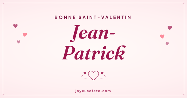 Image « Bonne Saint-Valentin Jean-Patrick » au format large