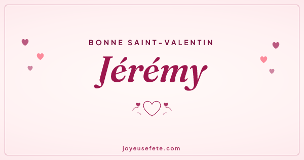 Image « Bonne Saint-Valentin Jérémy » au format large