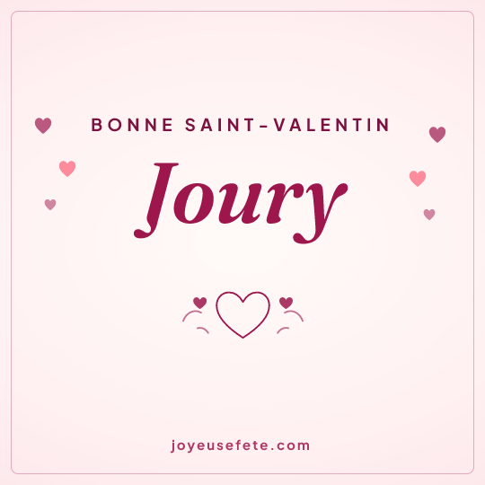 Image carrée « Bonne Saint-Valentin Joury » pour WhatsApp