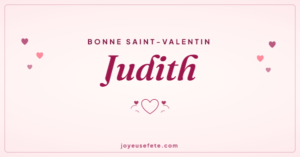 Image « Bonne Saint-Valentin Judith » au format large