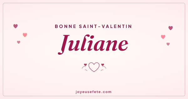 Image « Bonne Saint-Valentin Juliane » au format large
