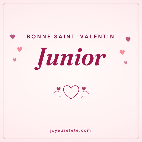 Image carrée « Bonne Saint-Valentin Junior » pour WhatsApp