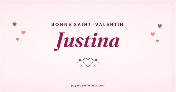 Image « Bonne Saint-Valentin Justina » au format large