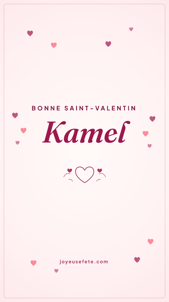 Image « Bonne Saint-Valentin Kamel » au format story