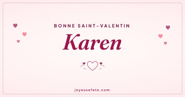 Image « Bonne Saint-Valentin Karen » au format large