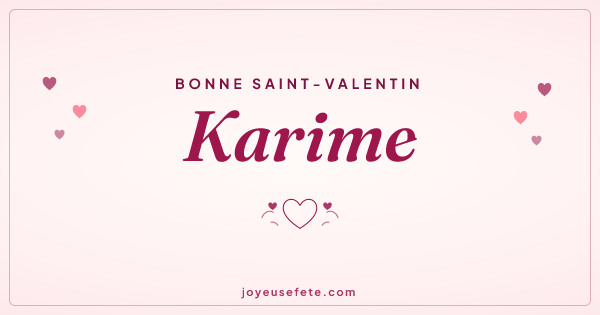 Image « Bonne Saint-Valentin Karime » au format large