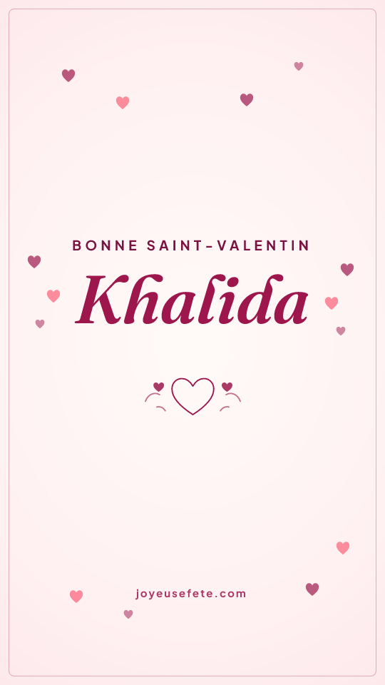 Image « Bonne Saint-Valentin Khalida » au format story