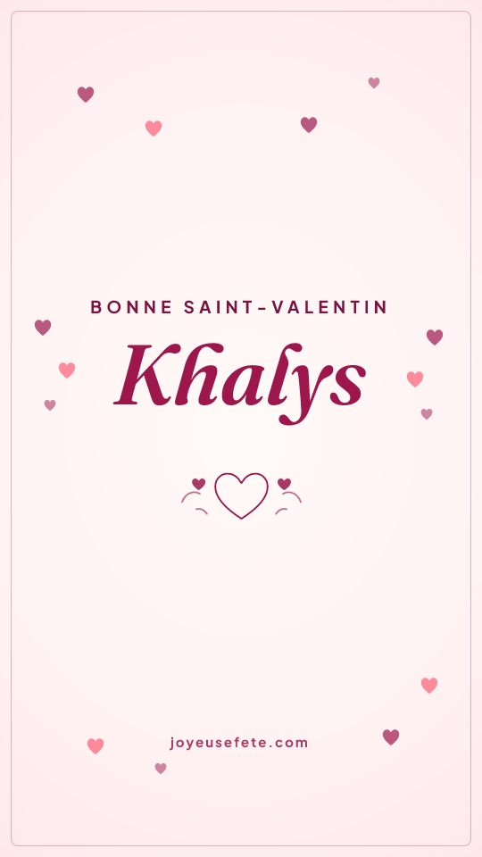 Image « Bonne Saint-Valentin Khalys » au format story