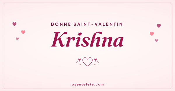 Image « Bonne Saint-Valentin Krishna » au format large