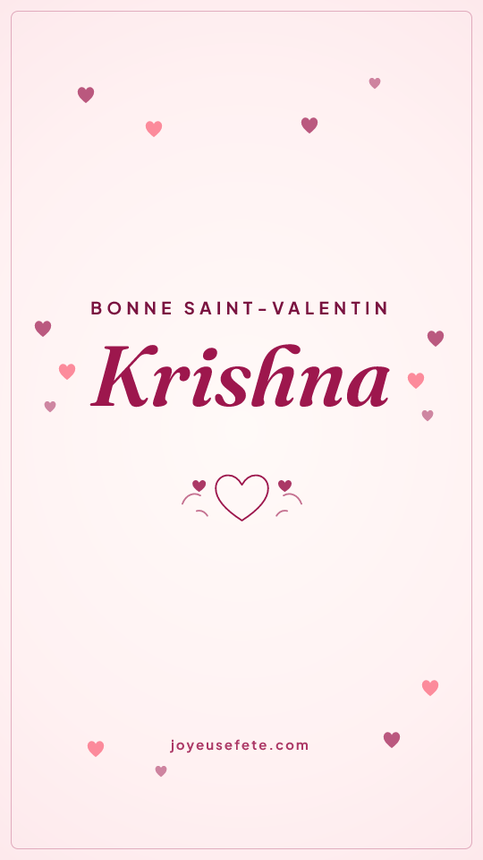 Image « Bonne Saint-Valentin Krishna » au format story