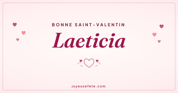 Image « Bonne Saint-Valentin Laeticia » au format large
