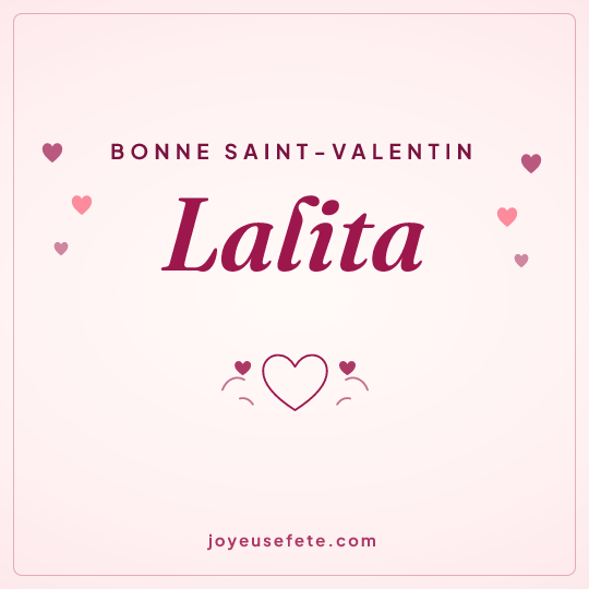 Image carrée « Bonne Saint-Valentin Lalita » pour WhatsApp