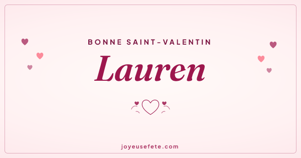 Image « Bonne Saint-Valentin Lauren » au format large