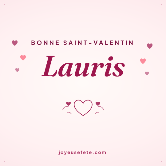 Image carrée « Bonne Saint-Valentin Lauris » pour WhatsApp