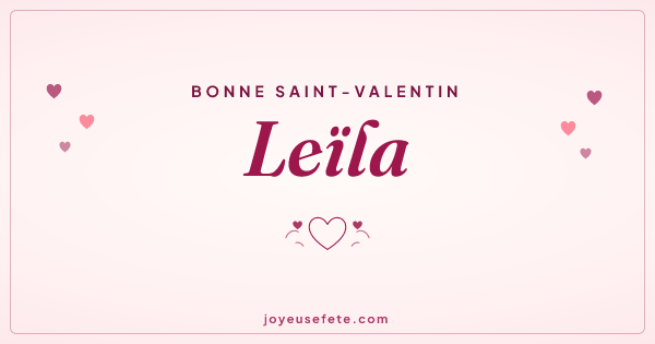 Image « Bonne Saint-Valentin Leïla » au format large