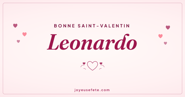 Image « Bonne Saint-Valentin Leonardo » au format large