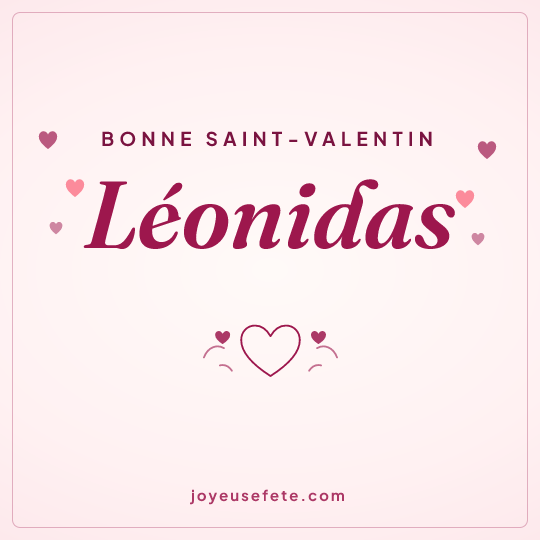 Image carrée « Bonne Saint-Valentin Léonidas » pour WhatsApp