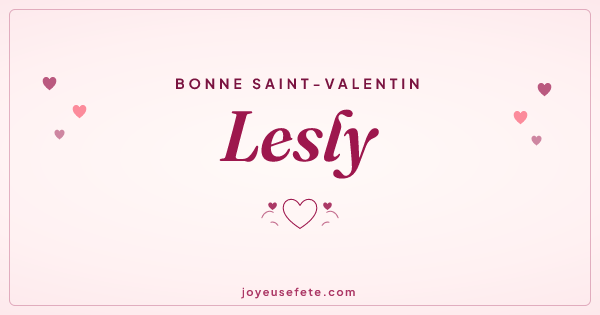 Image « Bonne Saint-Valentin Lesly » au format large