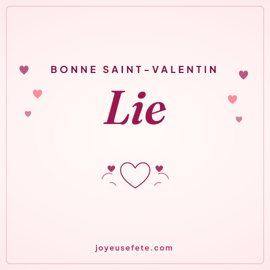 Image carrée « Bonne Saint-Valentin Lie » pour WhatsApp