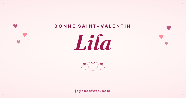 Image « Bonne Saint-Valentin Lila » au format large