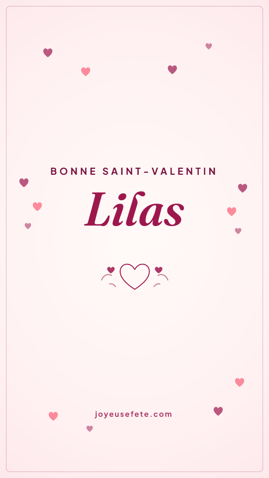 Image « Bonne Saint-Valentin Lilas » au format story