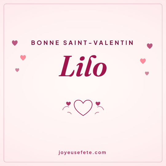 Image carrée « Bonne Saint-Valentin Lilo » pour WhatsApp