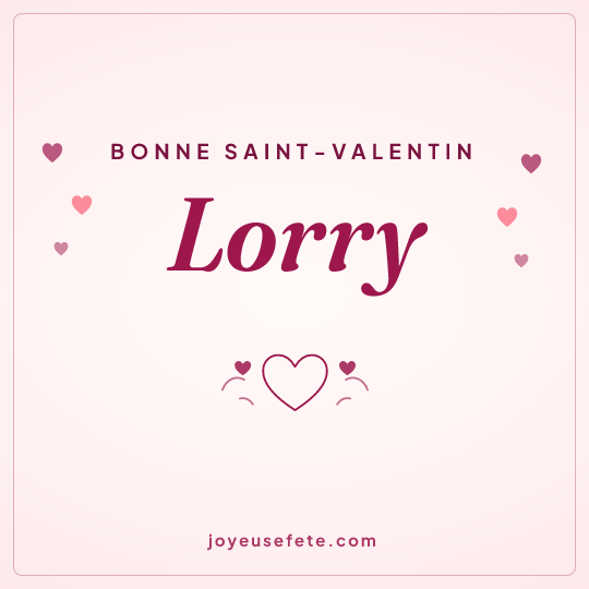 Image carrée « Bonne Saint-Valentin Lorry » pour WhatsApp