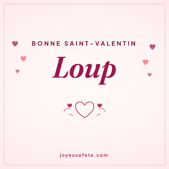 Image carrée « Bonne Saint-Valentin Loup » pour WhatsApp