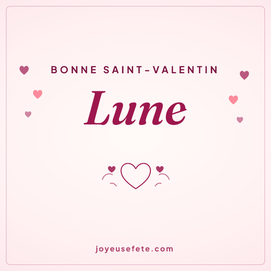 Image carrée « Bonne Saint-Valentin Lune » pour WhatsApp