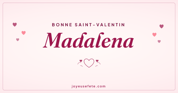 Image « Bonne Saint-Valentin Madalena » au format large