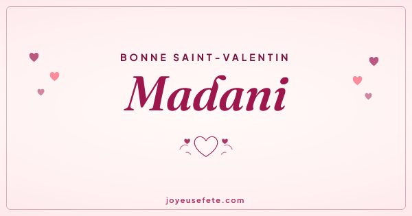 Image « Bonne Saint-Valentin Madani » au format large