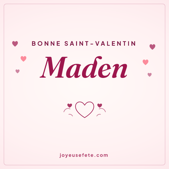 Image carrée « Bonne Saint-Valentin Maden » pour WhatsApp