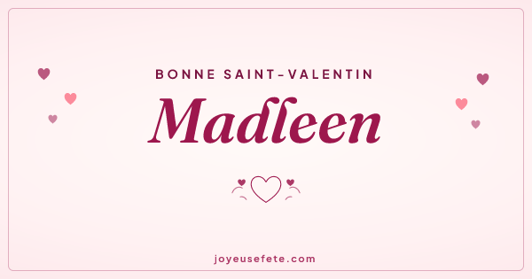 Image « Bonne Saint-Valentin Madleen » au format large