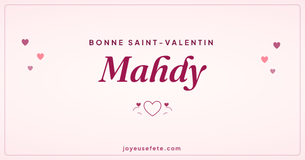 Image « Bonne Saint-Valentin Mahdy » au format large