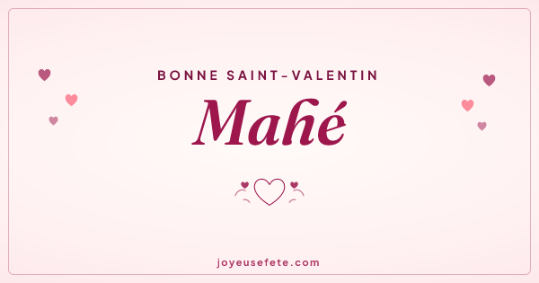 Image « Bonne Saint-Valentin Mahé » au format large