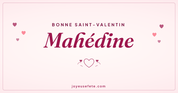 Image « Bonne Saint-Valentin Mahédine » au format large