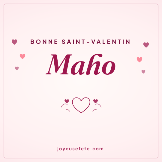 Image carrée « Bonne Saint-Valentin Maho » pour WhatsApp