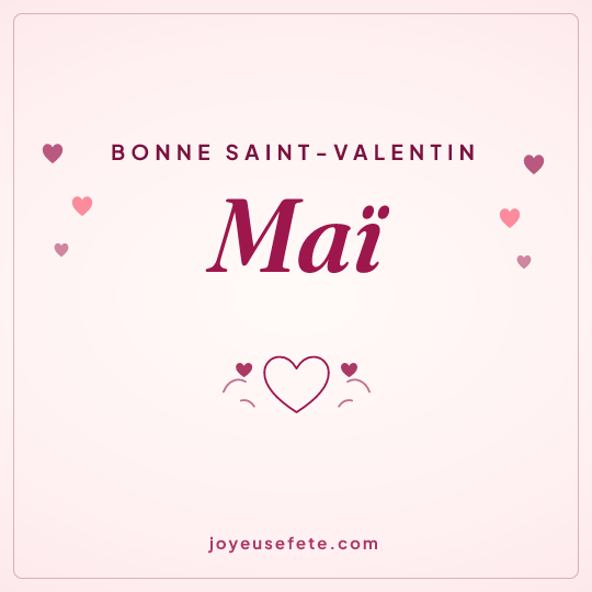 Image carrée « Bonne Saint-Valentin Maï » pour WhatsApp