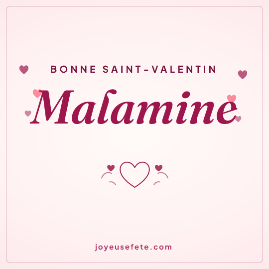 Image carrée « Bonne Saint-Valentin Malamine » pour WhatsApp