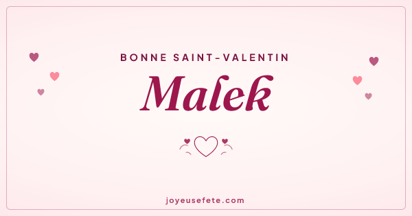 Image « Bonne Saint-Valentin Malek » au format large