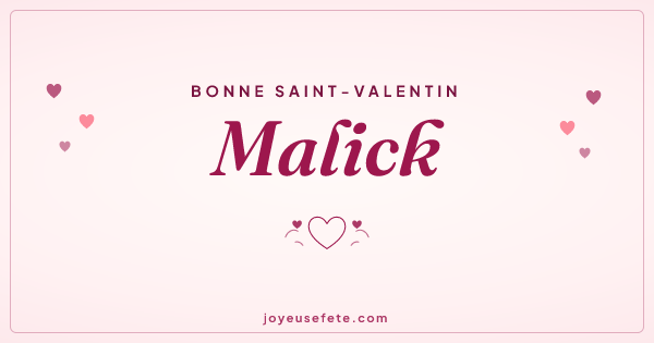 Image « Bonne Saint-Valentin Malick » au format large