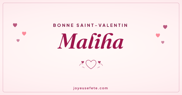 Image « Bonne Saint-Valentin Maliha » au format large