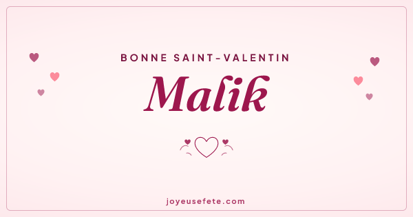 Image « Bonne Saint-Valentin Malik » au format large
