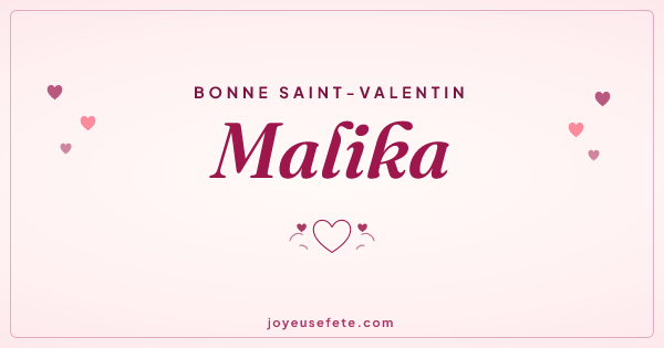 Image « Bonne Saint-Valentin Malika » au format large