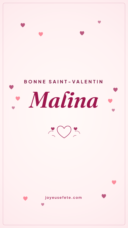 Image « Bonne Saint-Valentin Malina » au format story