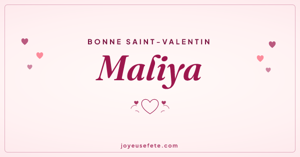 Image « Bonne Saint-Valentin Maliya » au format large