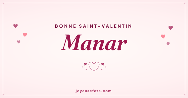 Image « Bonne Saint-Valentin Manar » au format large