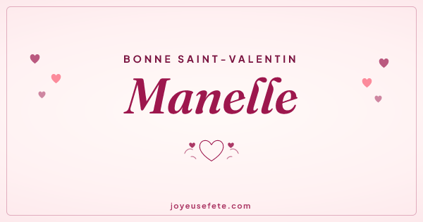 Image « Bonne Saint-Valentin Manelle » au format large