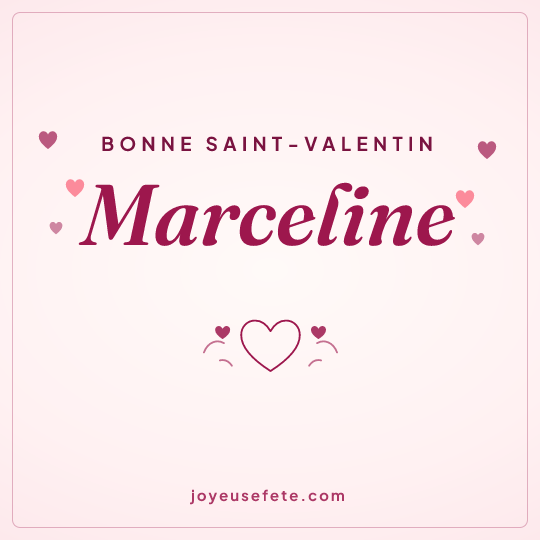 Image carrée « Bonne Saint-Valentin Marceline » pour WhatsApp